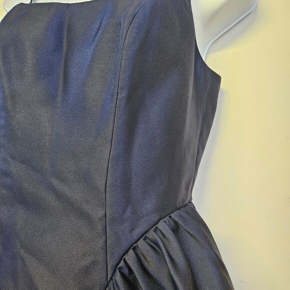 Dessy Collection Midnight Sleeveless Satin Gown Size 2R NWT Corset Holiday - Picture 3 of 11